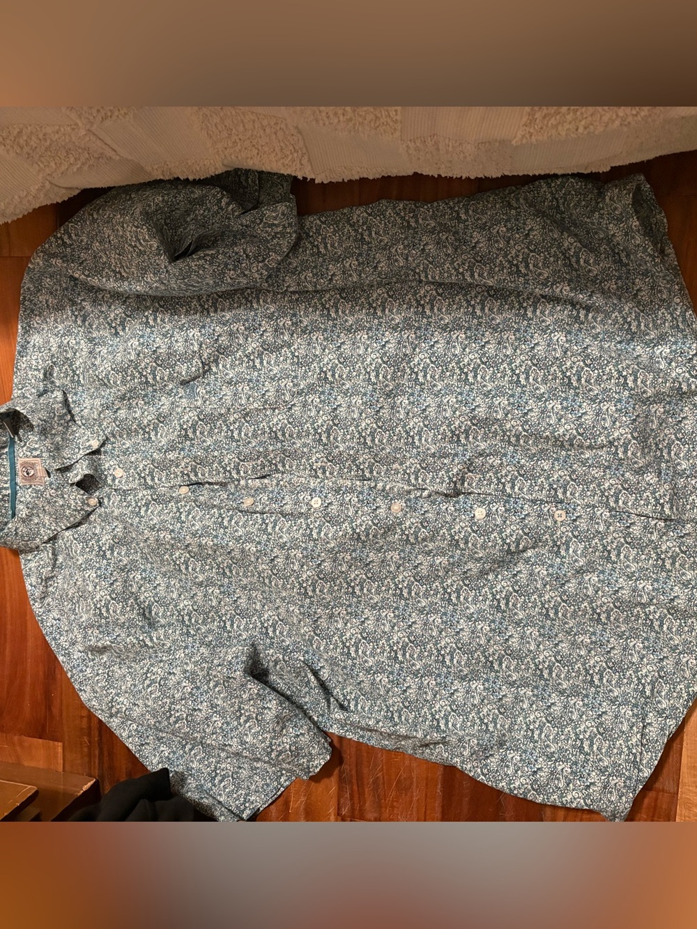 Cinch Mens XL Blue Floral Paisley Long Sleeve Button Down Western Shirt (1281)